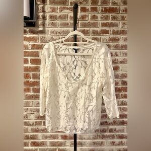 American Eagle Outfitters White Lace Top